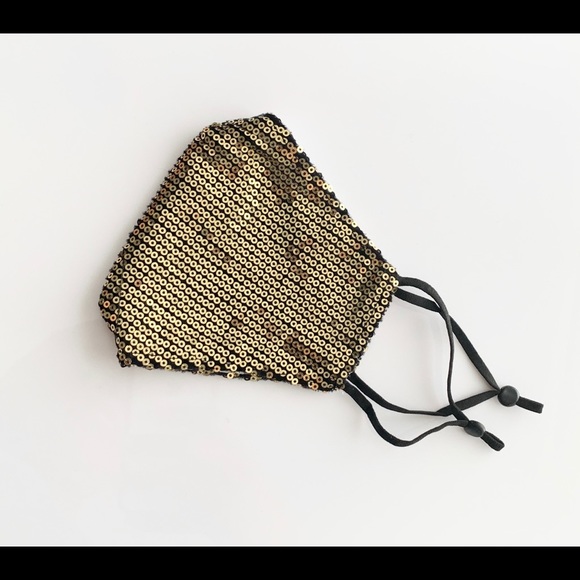 Sequin Face Mask - Gold - Picture 3 of 3